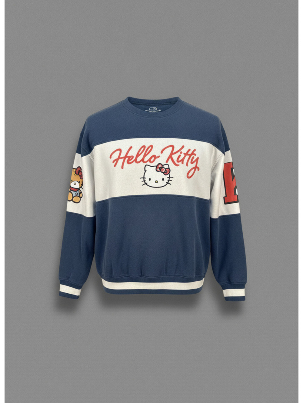 Hello Kitty Sanrio Women Sweatshirt Graphic Medium Navy White